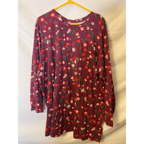 Woman Within Womens Plus Size 3X 30/32 Blouse Floral Top Shirt Tunic Long Fall - Picture 1 of 2